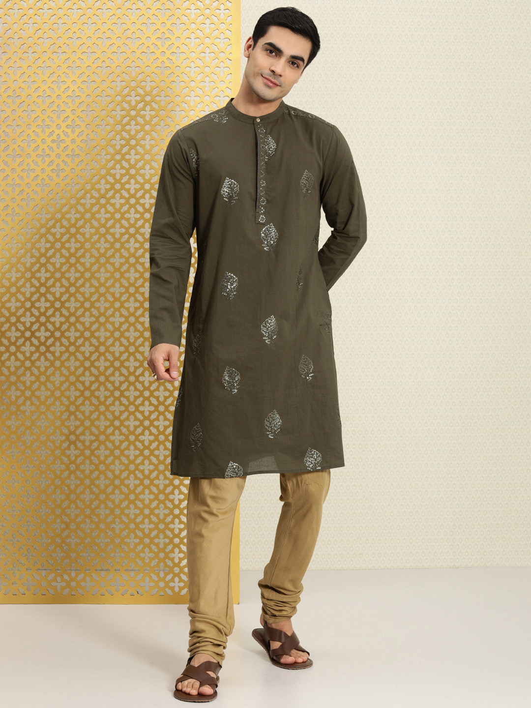 Buy House Of Pataudi Men Ethnic Motifs Embroidered Thread Work Pure