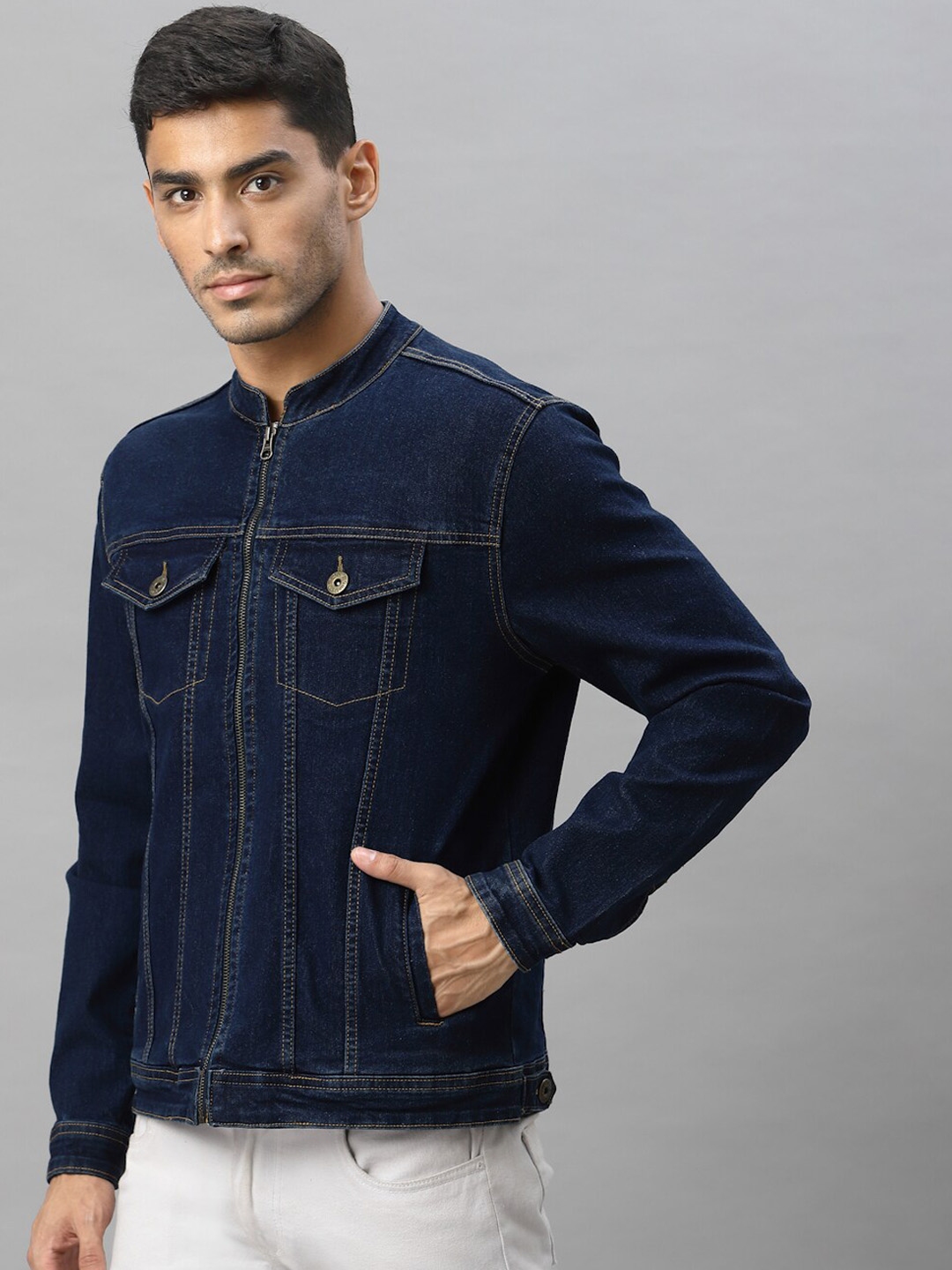 Buy Style Quotient Men Blue Washed Denim Jacket - Jackets for Men ...