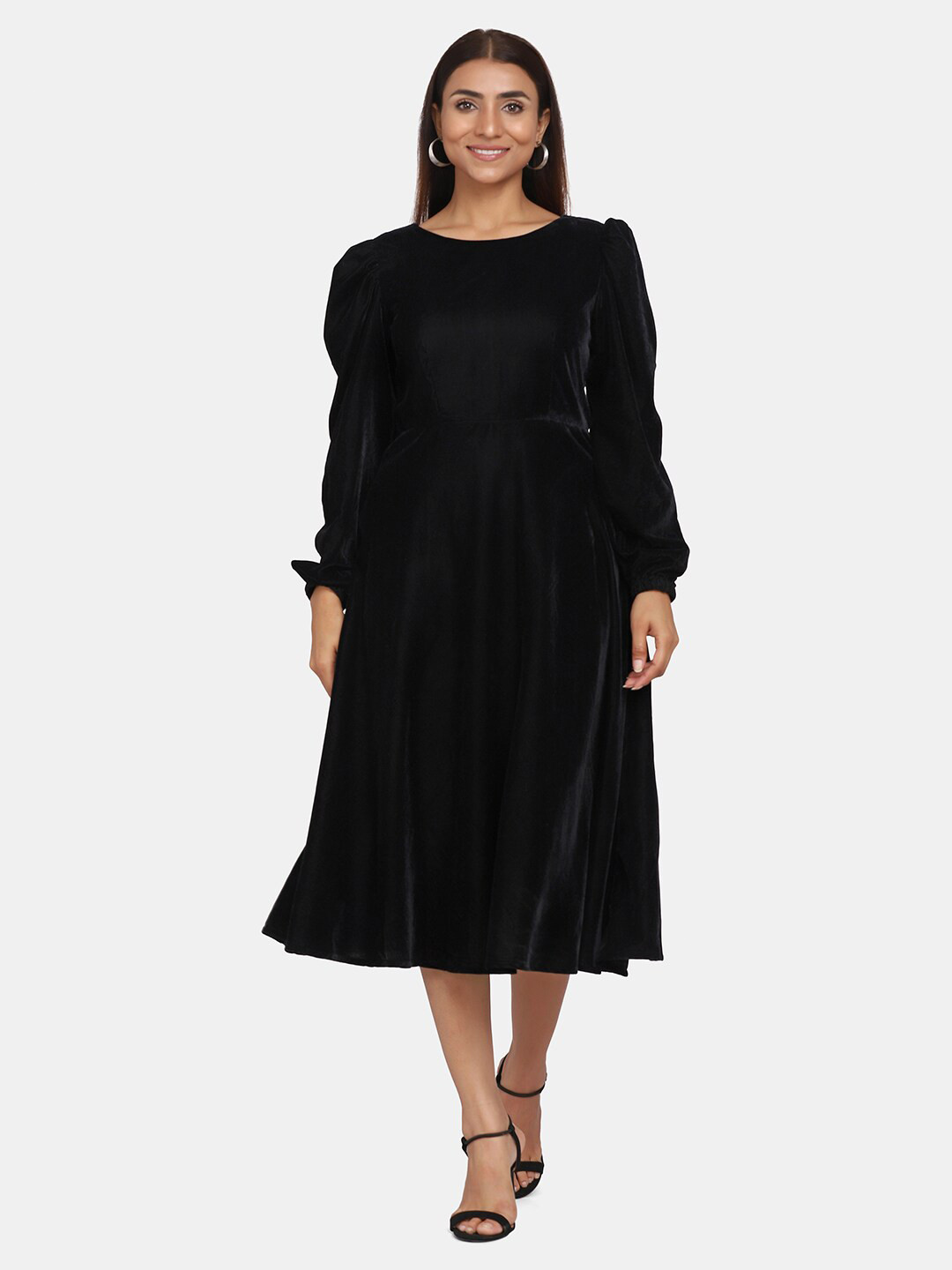 Buy PowerSutra Black Midi Dress Dresses for Women 18589154 Myntra