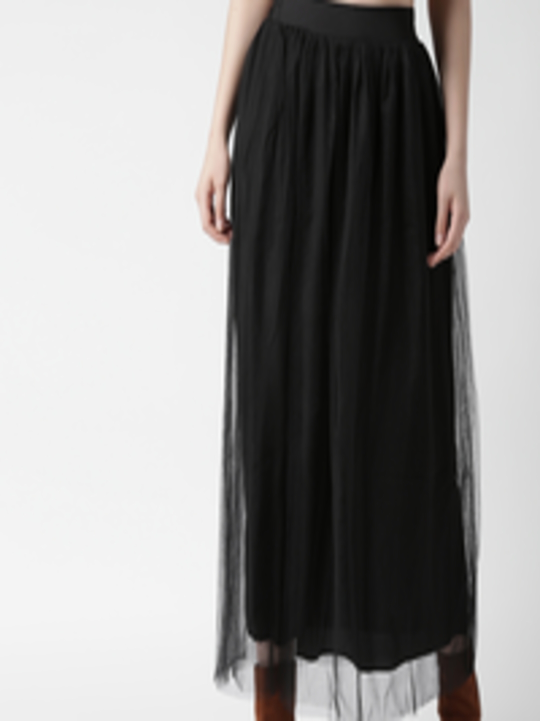 Buy FOREVER 21 Black Net Maxi Flared Skirt - Skirts for Women 1859711 ...