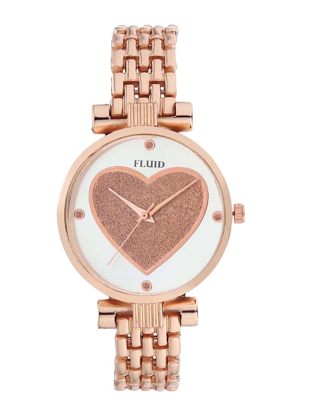 Buy FLUID Women White Dial & Rose Gold Toned Straps Analogue Watch FL 005 RG01 Rose Watches