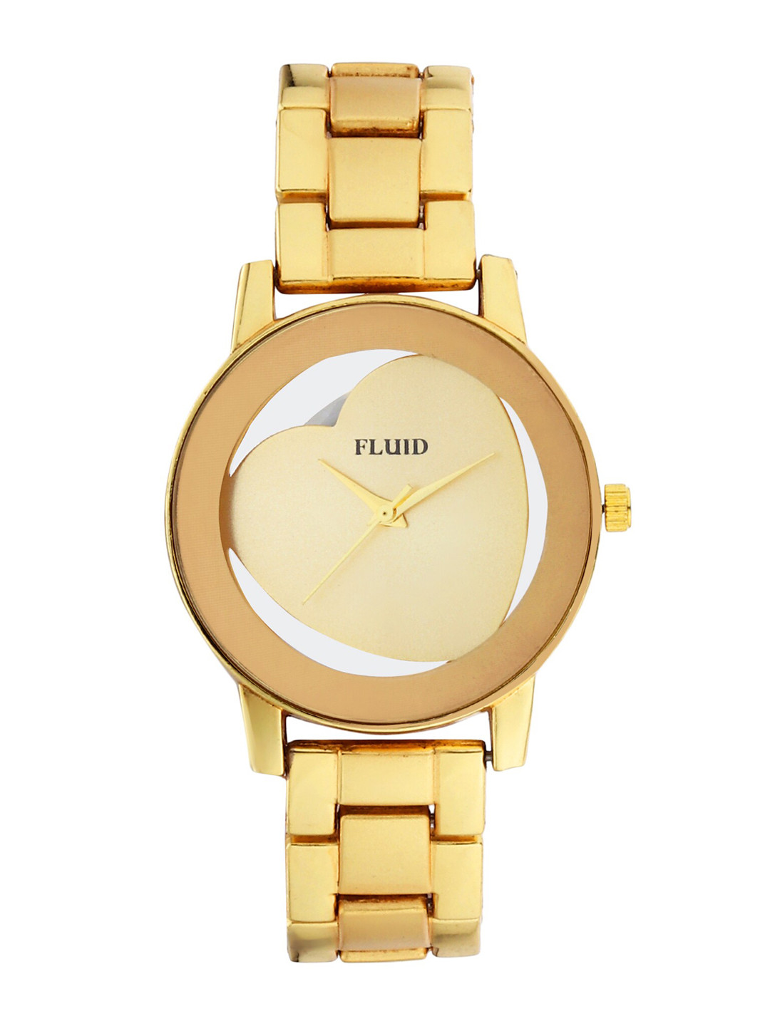 Buy FLUID Women Gold Toned Dial & Gold Toned Straps Analogue Watch FL