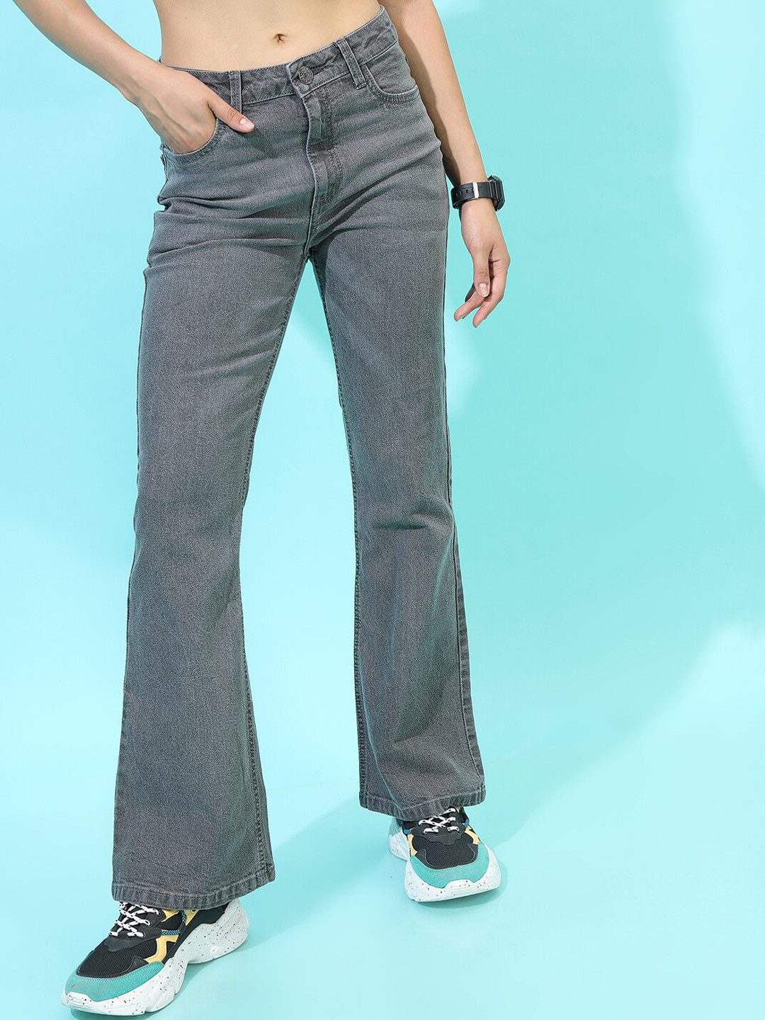 Buy Tokyo Talkies Women Grey Bootcut Jeans Jeans for Women 18600710 Myntra