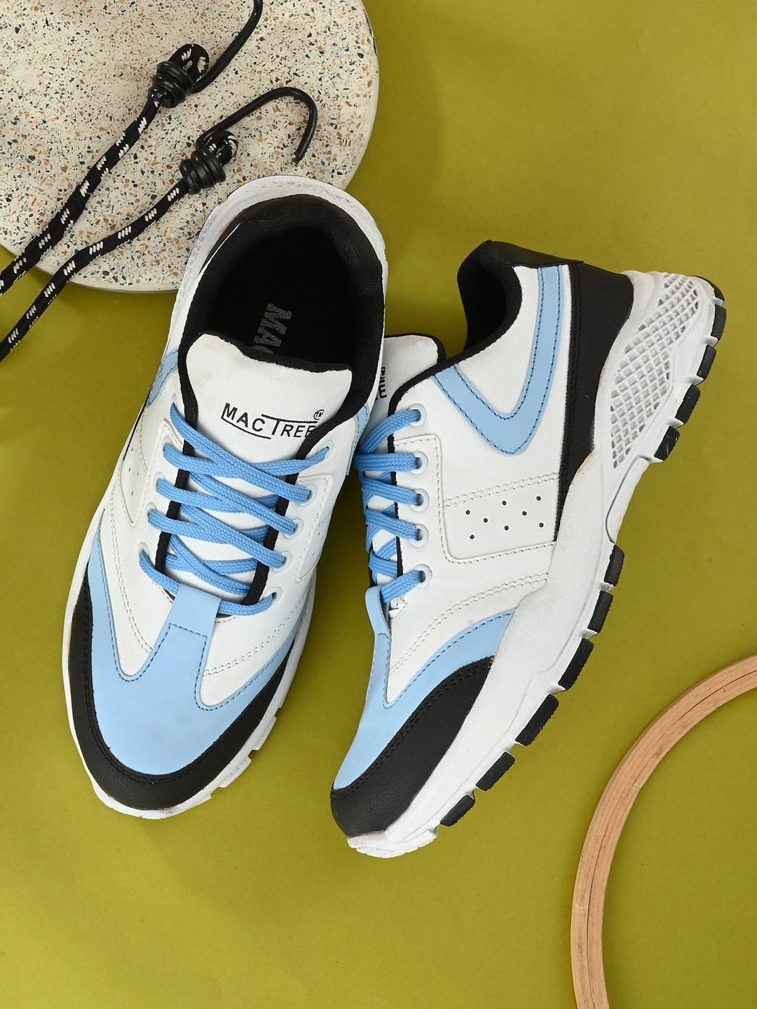 mactree men white solid sneakers