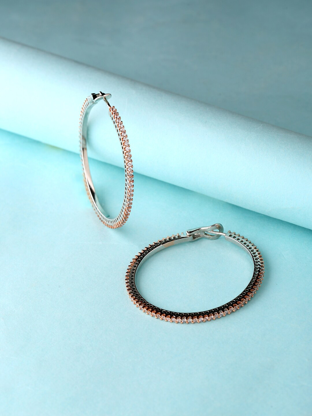 Buy ADORN By Nikita Ladiwala Silver Toned Circular Hoop Earrings Earrings for Women 18604914