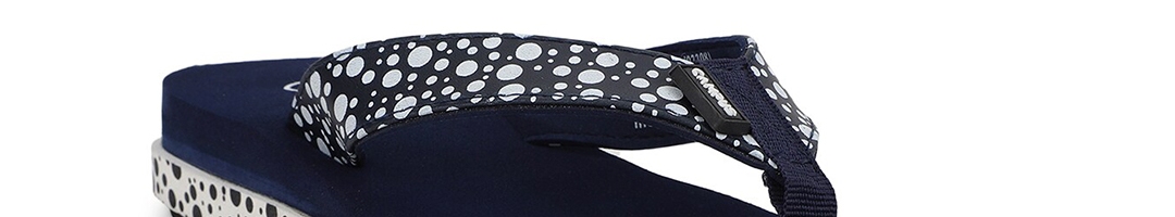 Buy Campus Women Navy Blue & White Printed Thong Flip Flops - Flip ...