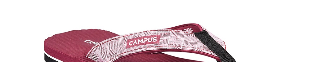 Buy Campus Women Red & White Printed Thong Flip Flops - Flip Flops for ...