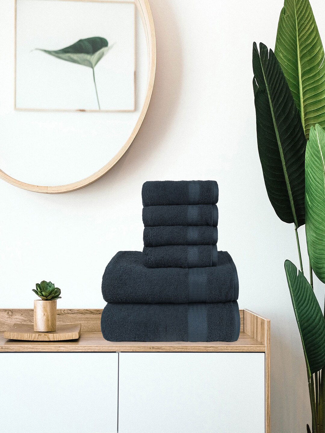buy-mytrident-set-of-6-navy-blue-400-gsm-towel-set-towel-set-for