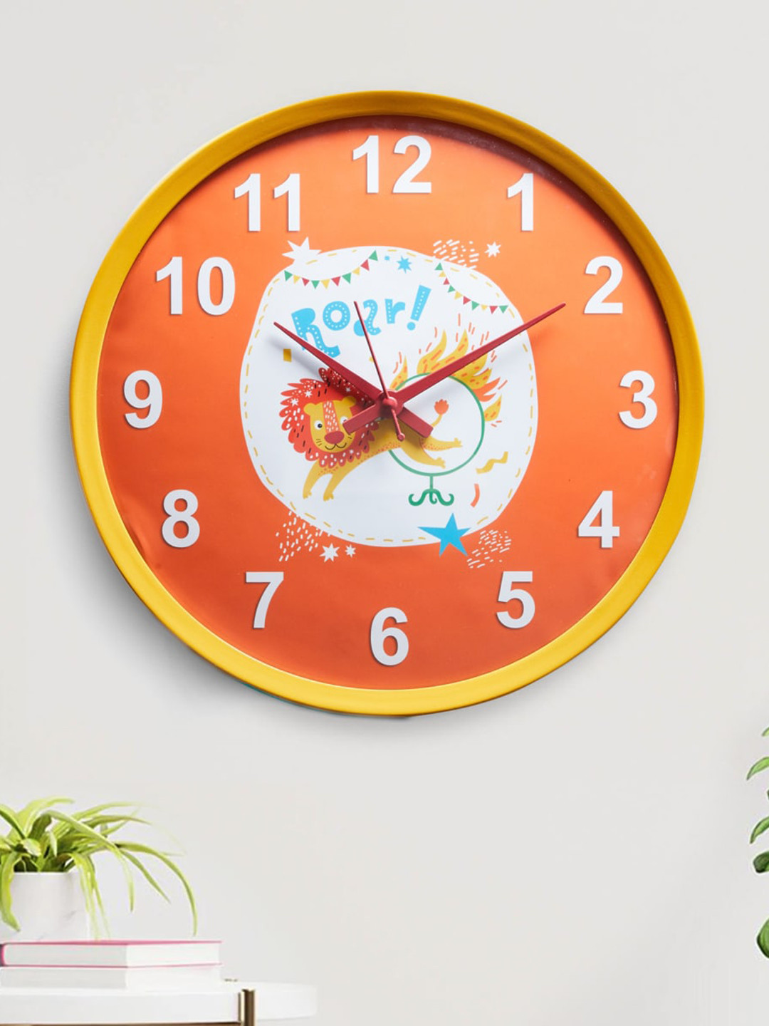 Buy Home Centre Yellow & Orange Contemporary Wall Clock Clocks for