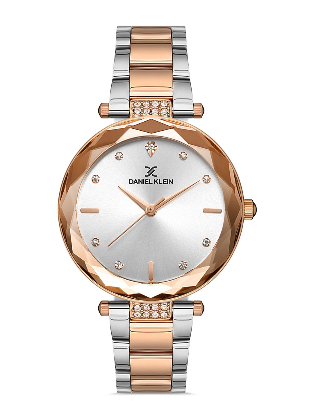 Buy Daniel Klein Women Pink Embellished Dial & Silver Toned Stainless