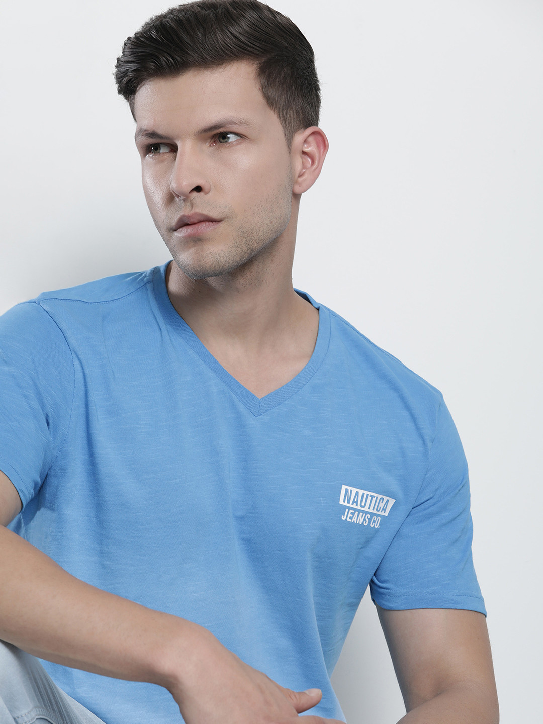 Buy Nautica Men Ombre Tie & Dye V Neck Pure Cotton T Shirt With Brand