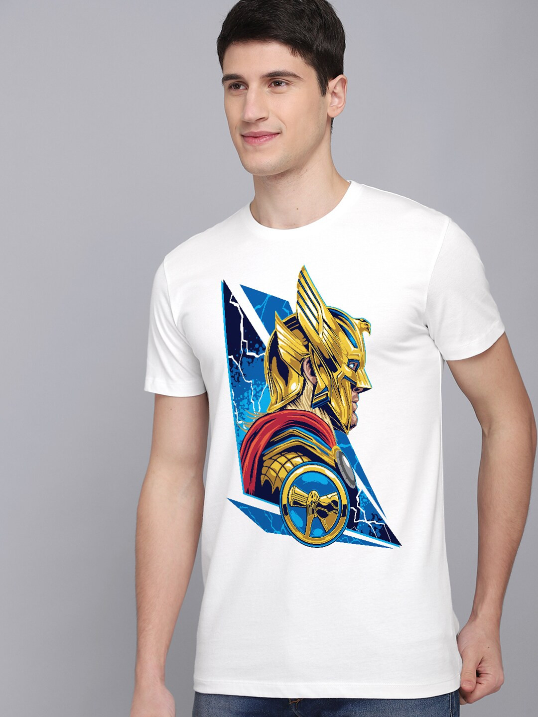 Buy Free Authority Men Regular Fit White Printed T Shirt Tshirts for