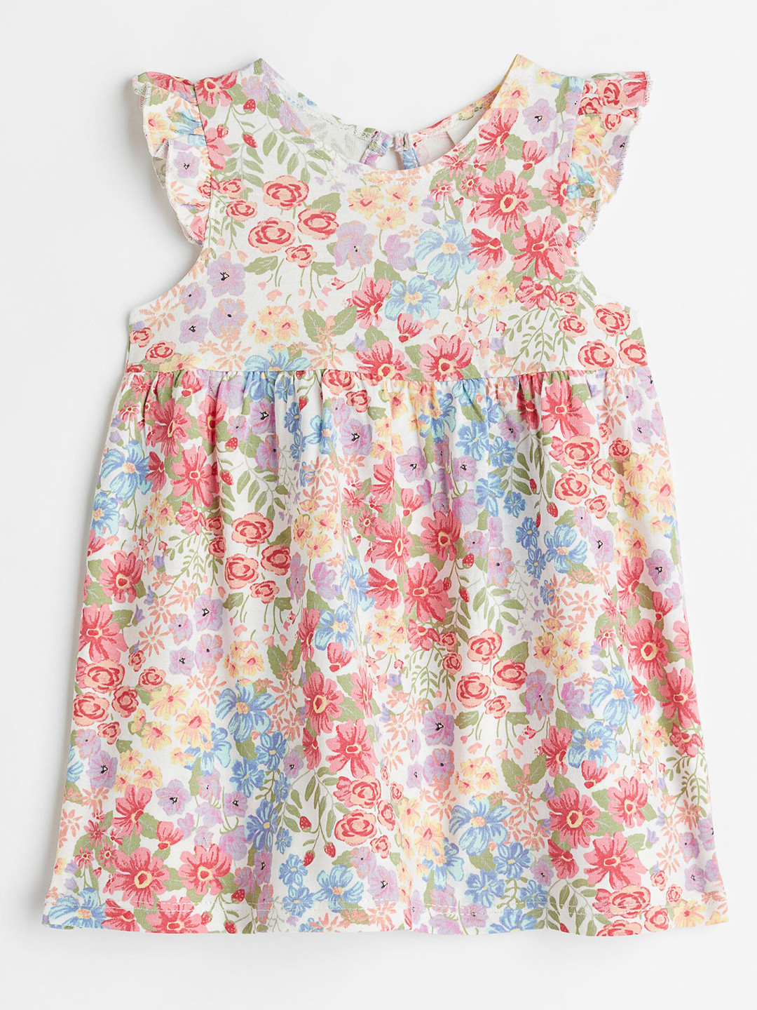 Buy H&M Girls White Flounce Trimmed Jersey Dress Dresses for Girls