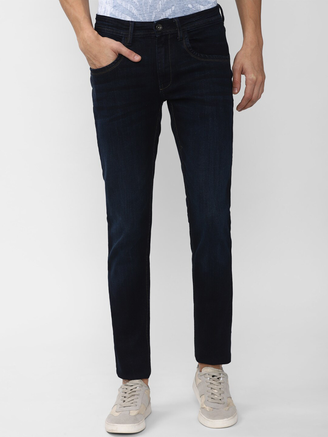 Buy VAN HEUSEN DENIM LABS Men Navy Blue Skinny Fit Jeans Jeans for