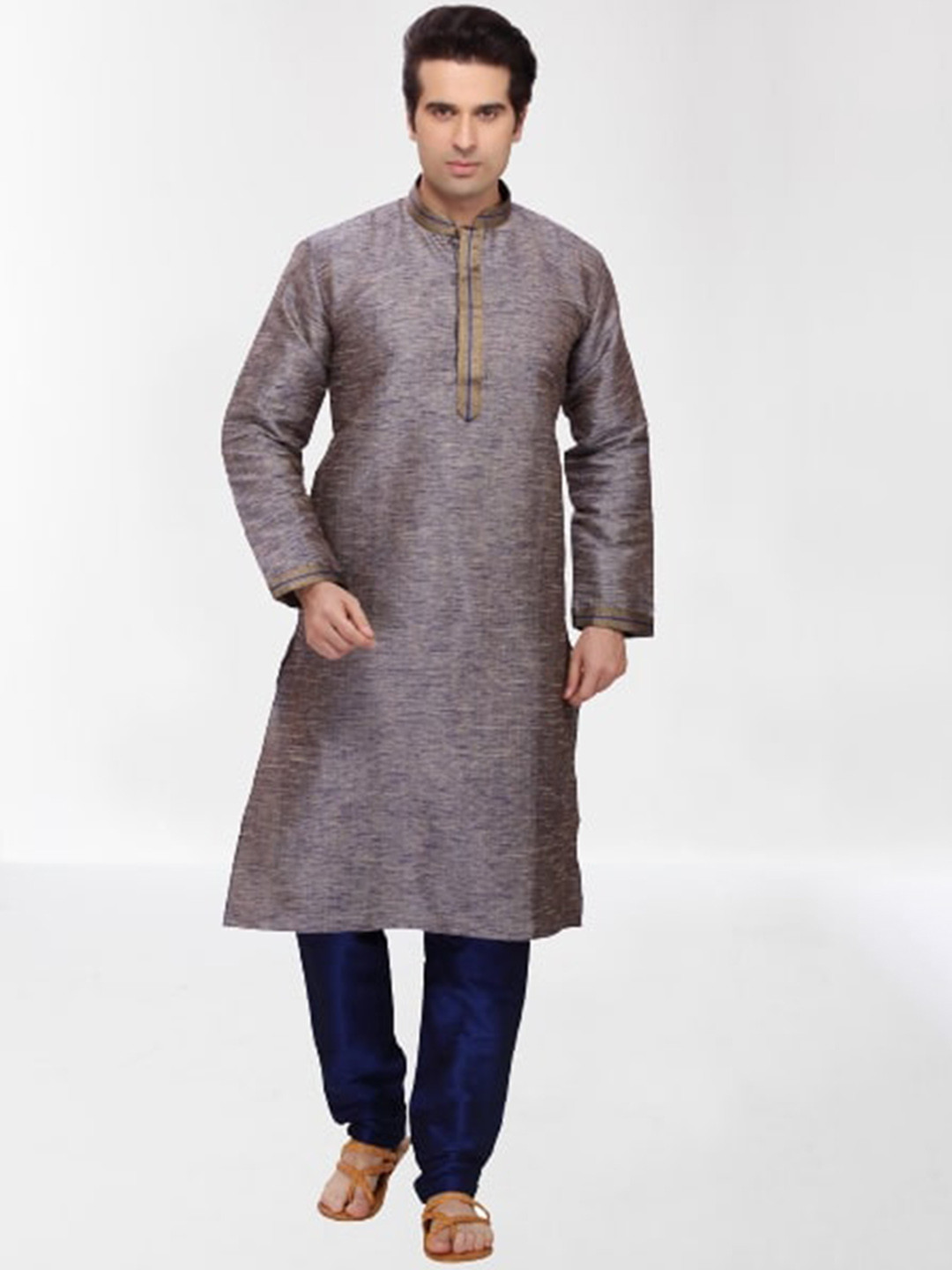 Buy RG DESIGNERS Men Grey Kurta With Pyjamas - Kurta Sets for Men ...