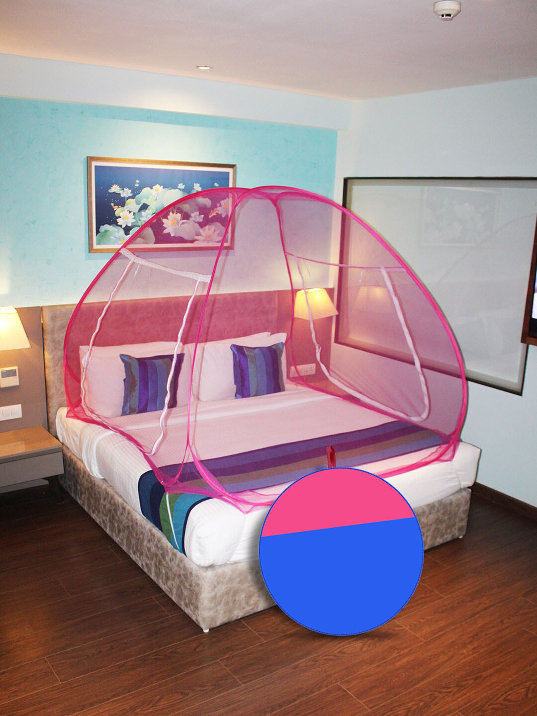 Buy Silver Shine Pink Solid Foldable Mosquito Net Mosquito Nets for