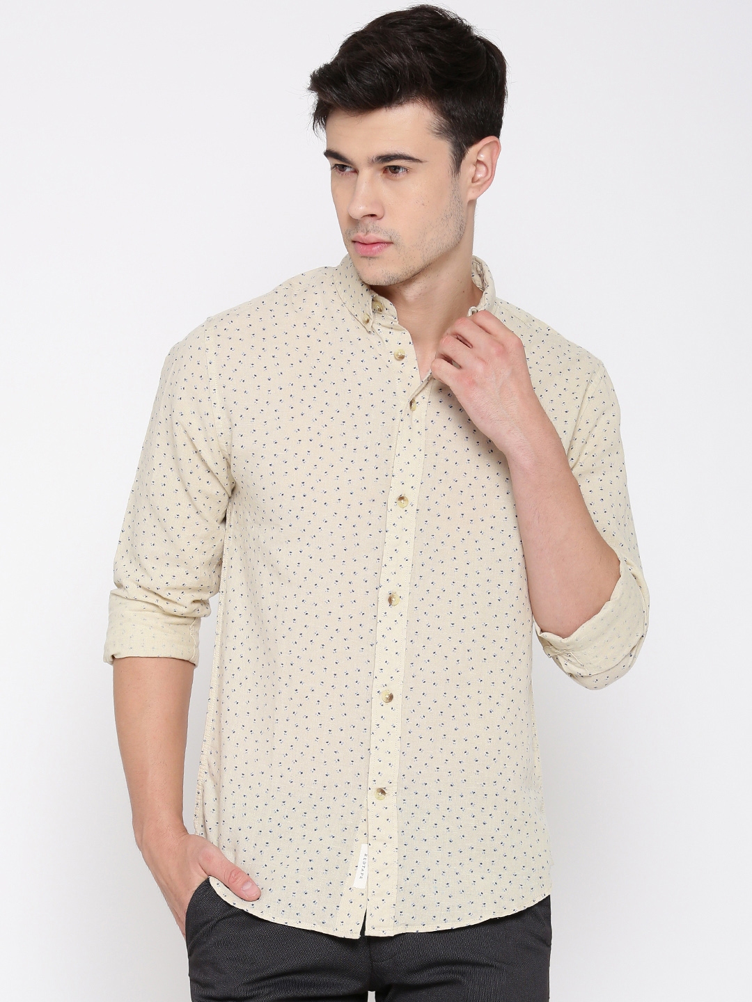 Buy Red Tape Men Cream Coloured Floral Print Casual Shirt - Shirts for ...