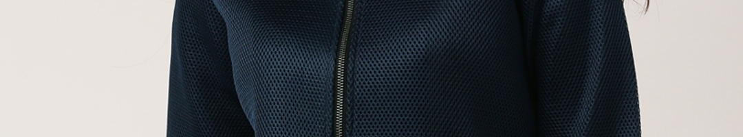 Buy DressBerry Women Navy Blue Self Design Bomber Jacket - Jackets for ...