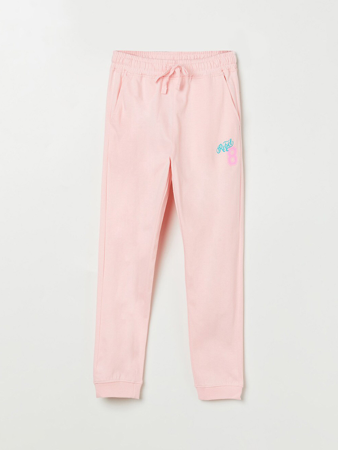 Buy Fame Forever By Lifestyle Girls Pink Solid Pure Cotton Joggers
