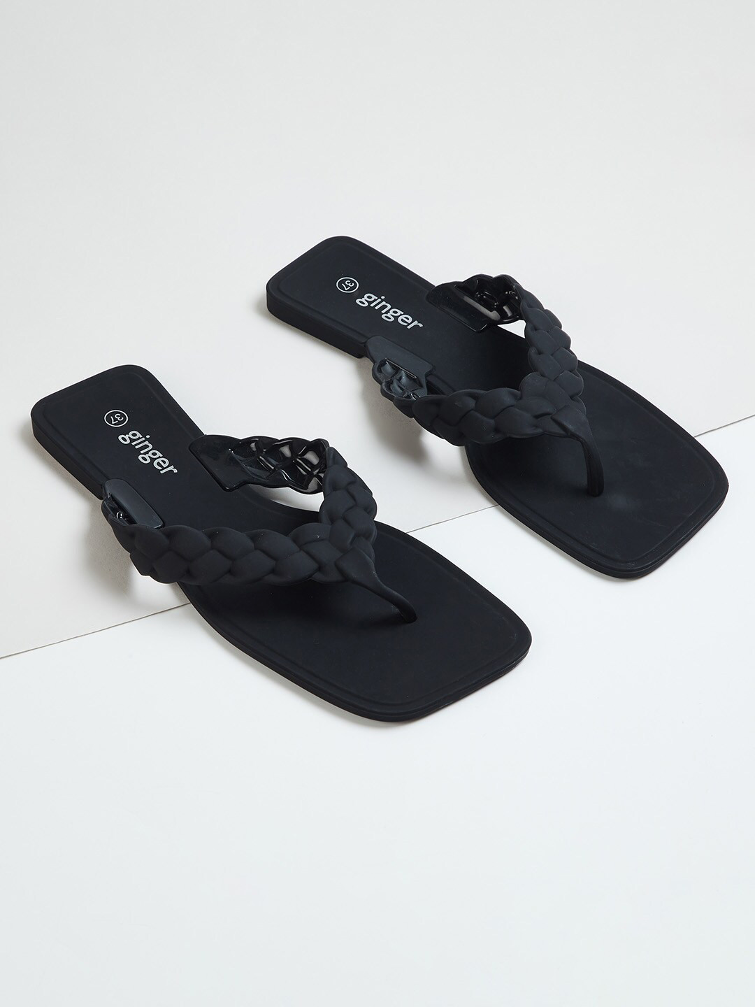 Buy Ginger By Lifestyle Women Black Thong Flip Flops Flip Flops for Women 18637466 Myntra