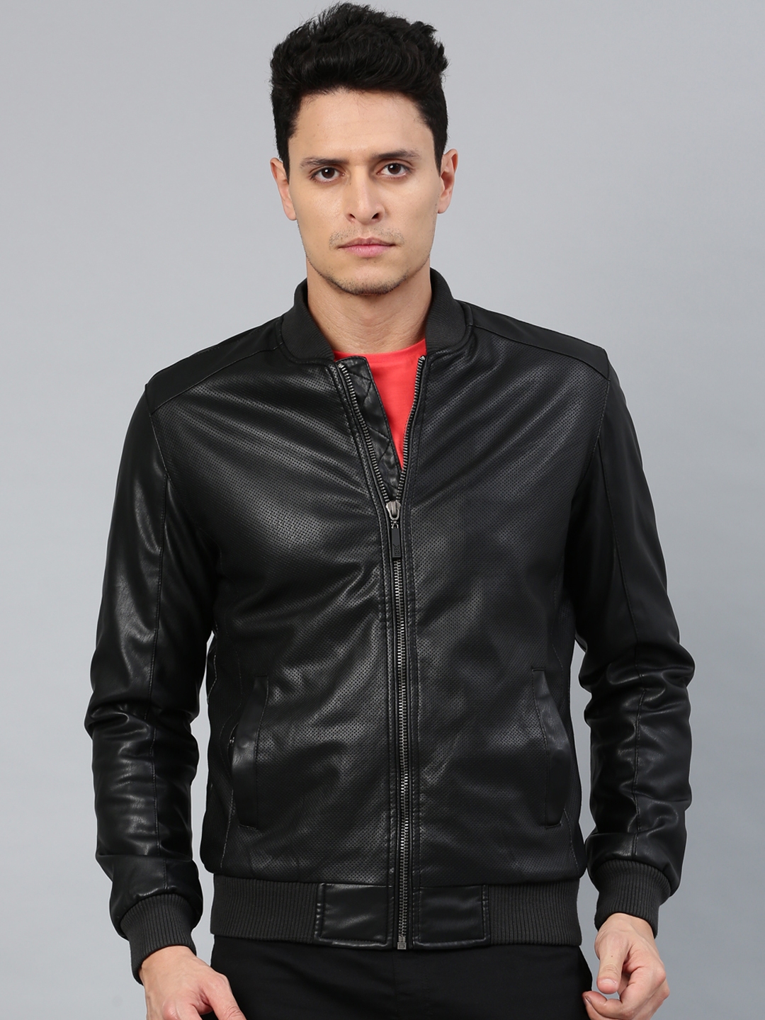 Buy HRX By Hrithik Roshan Men Black Solid Biker Jacket - Jackets for ...