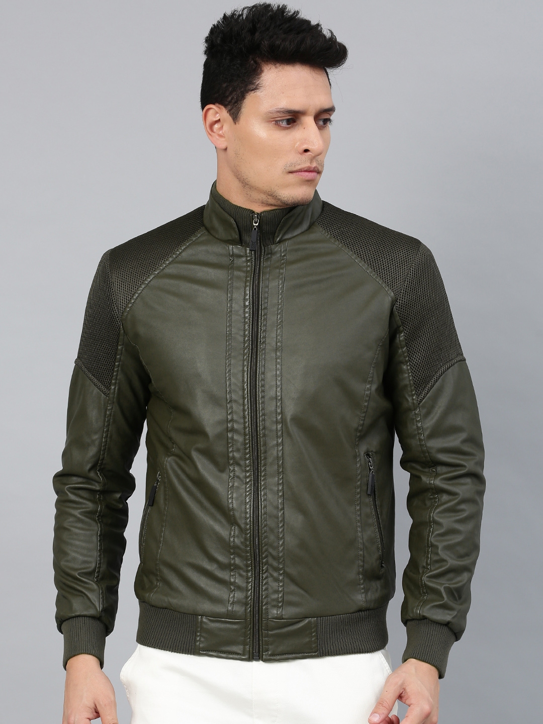 Buy HRX By Hrithik Roshan Men Olive Green Solid Bomber Jacket - Jackets for Men 1863936 | Myntra