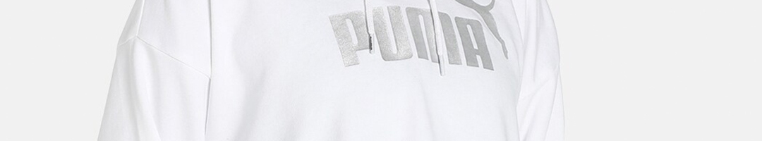Buy Puma Women Essentials+ Cropped Metallic Relaxed Fit Hooded ...