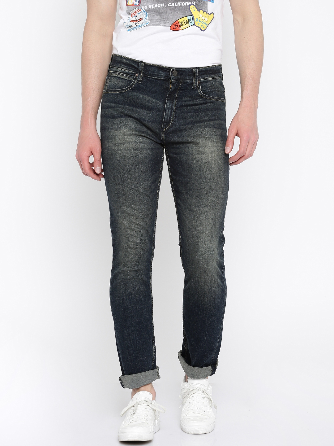 Buy Lee Men Dark Blue Macky Fit Stretchable Jeans - Jeans for Men ...