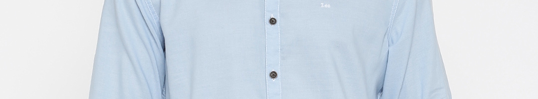 Buy Lee Men Blue Slim Fit Solid Casual Shirt - Shirts for Men 1864467 ...