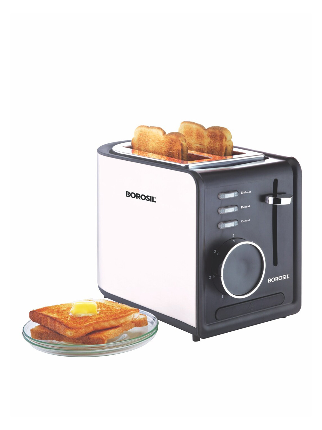 Buy BOROSIL Silver Toned & Black Solid 2 Slice Pop Toaster Toasters