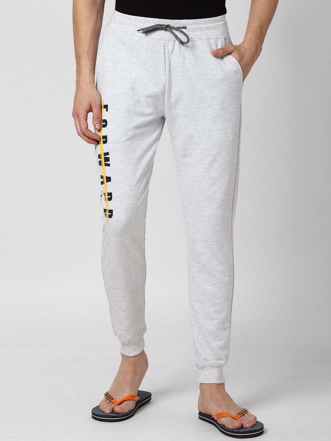 Buy Peter England Men Grey Solid Joggers Lounge Pants for Men