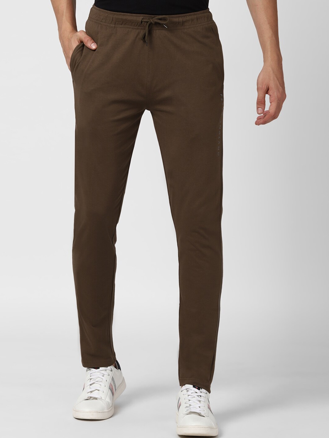 Buy Peter England Men Brown Solid Track Pant - Track Pants for Men ...