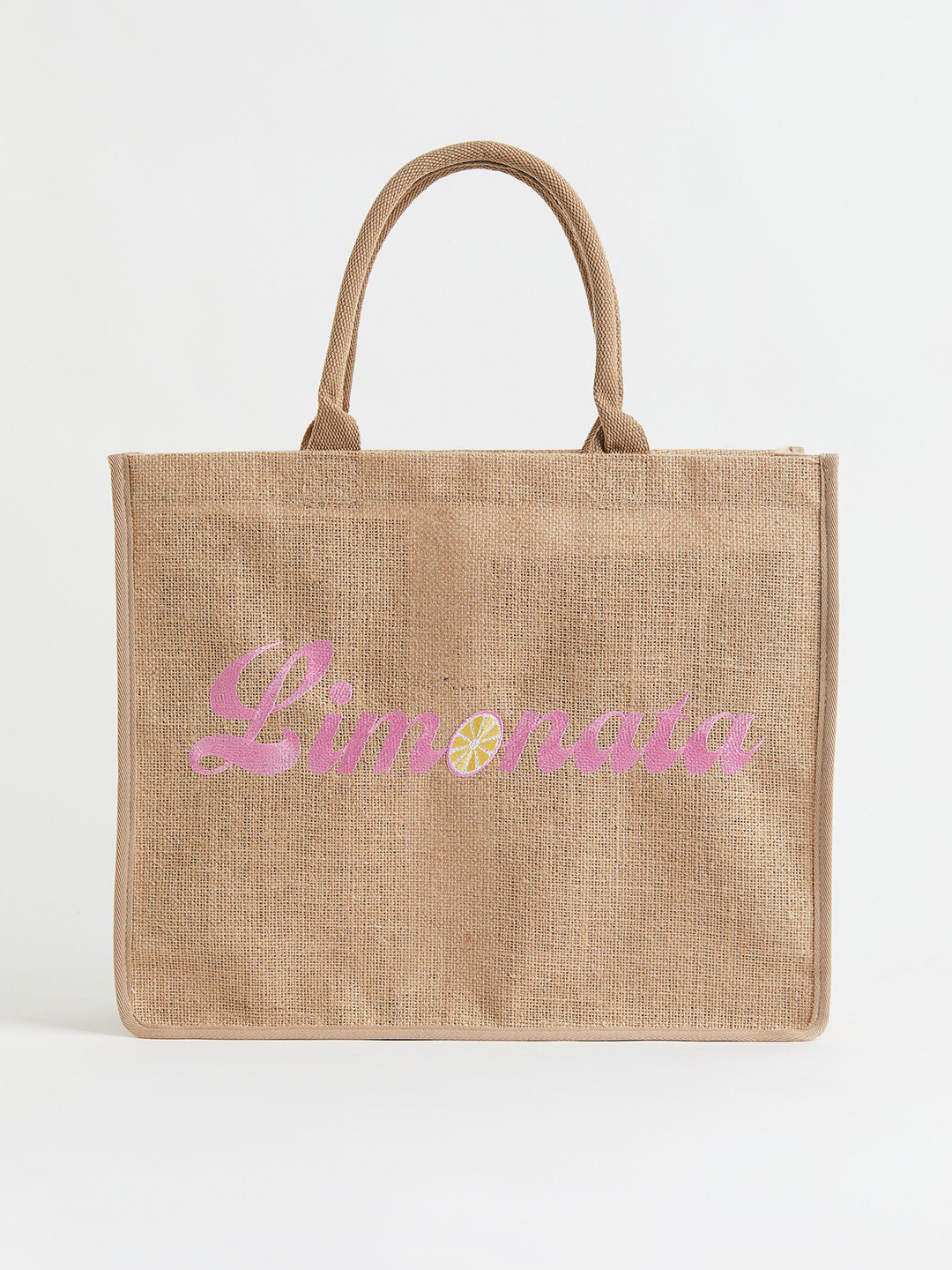 Buy H&M Women Beige Large Jute Shopper Handbags for Women 18652052