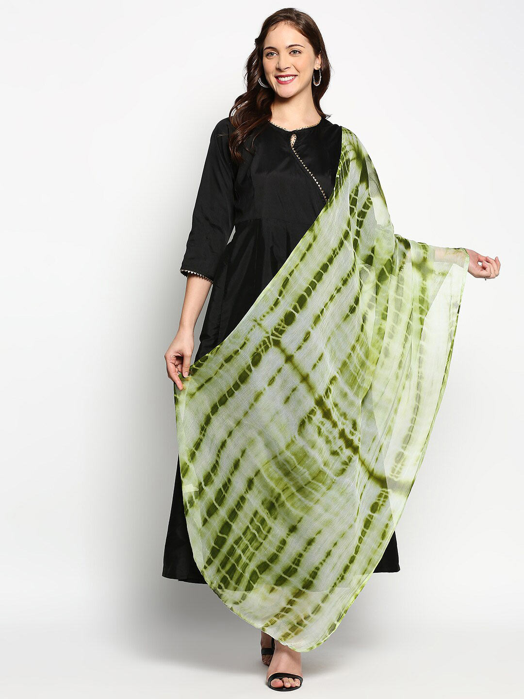 Buy Dupatta Bazaar Olive Green Printed Tie And Dye Dupatta Dupatta