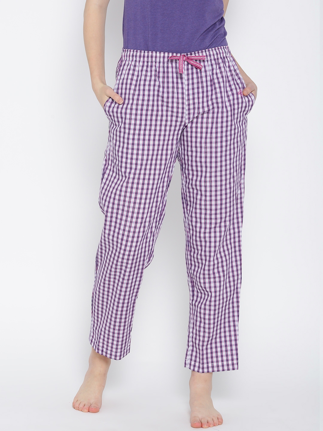ladies checked lounge pants