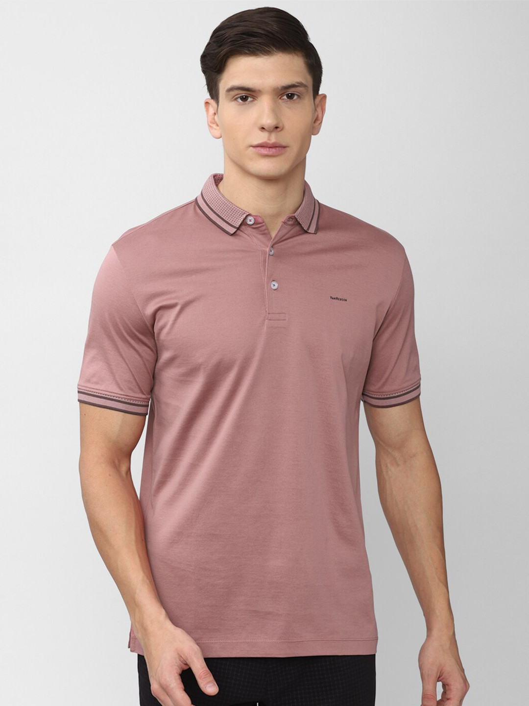 Buy Van Heusen Men Pink Polo Collar T Shirt Tshirts for Men 18656784 Myntra