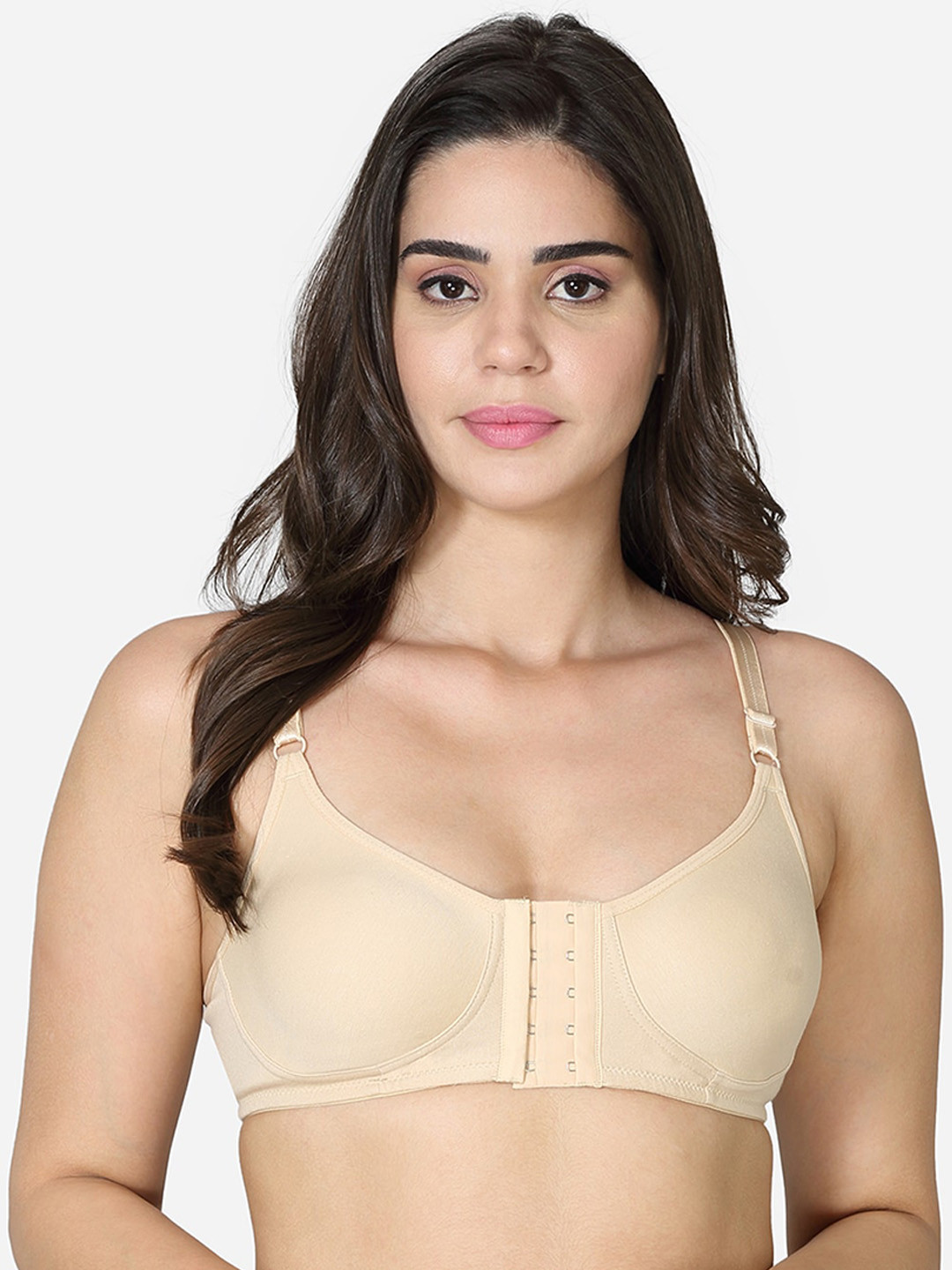 Buy VStar Beige Solid Front Open T Shirt Bra Bra for Women 18658222