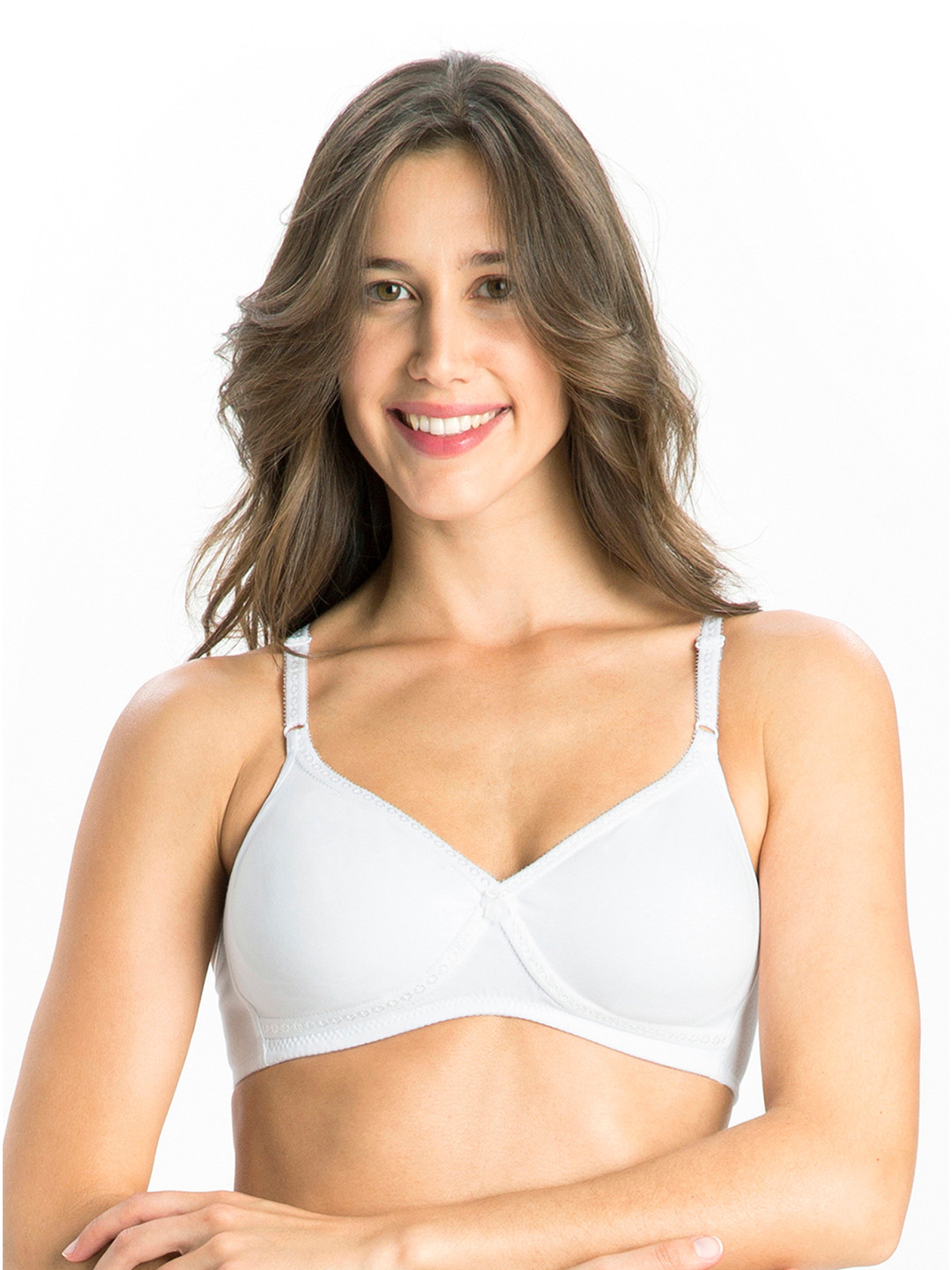 Buy Jockey White Solid Non Wired Non Padded Everyday Bra 1721 0105