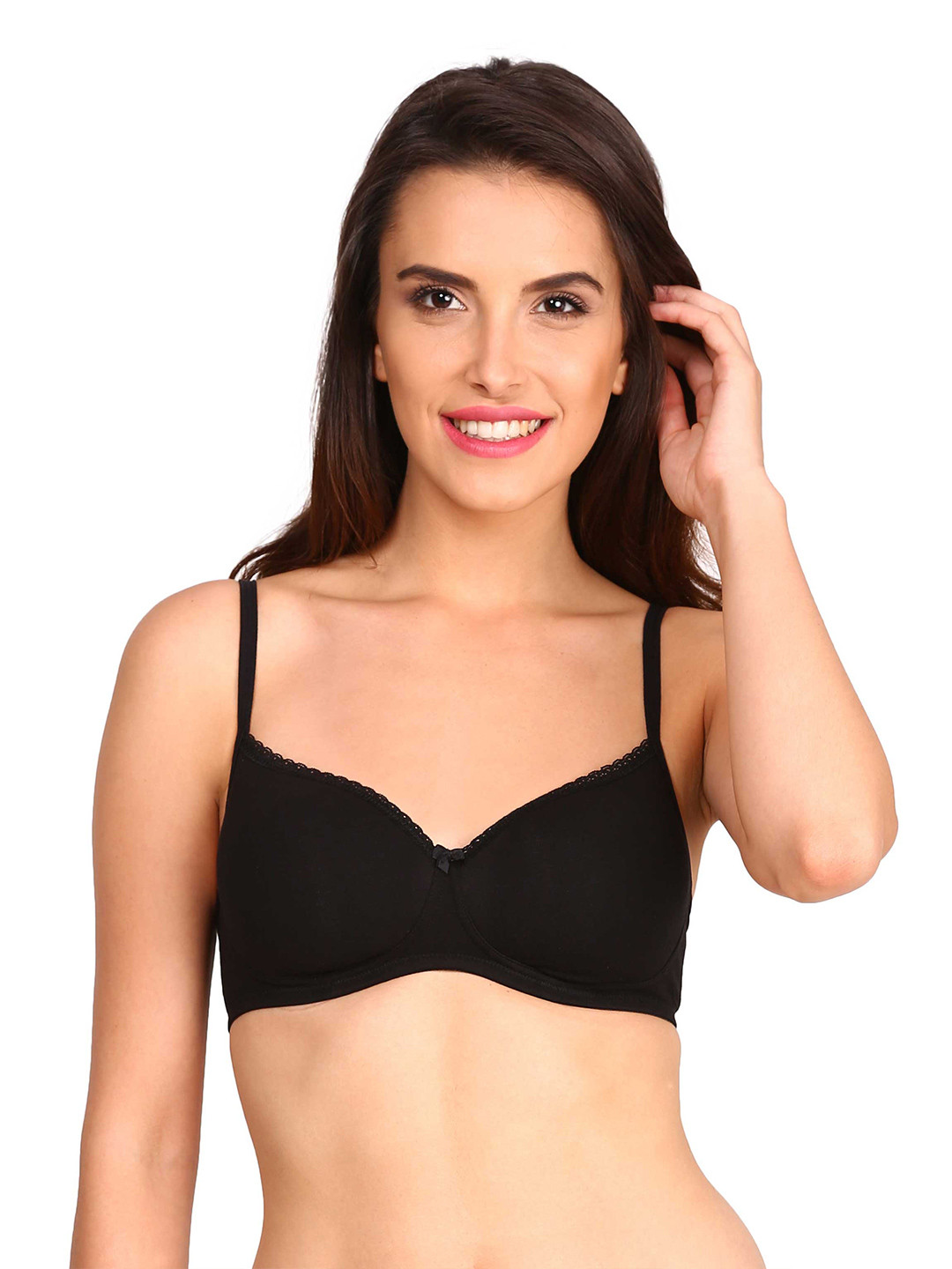 Buy Jockey Black Solid Non Wired Lightly Padded Everyday Bra 1723 0105