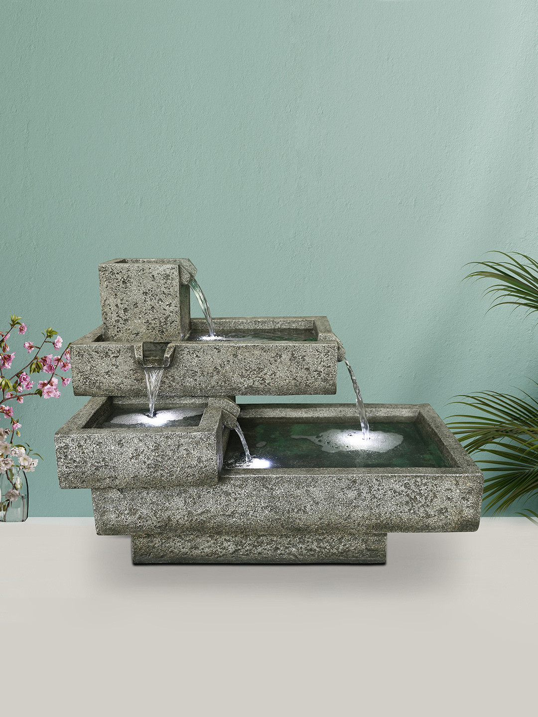 Buy HomeTown Grey Aqua Bliss Polyresin Water Fountain Fountains for