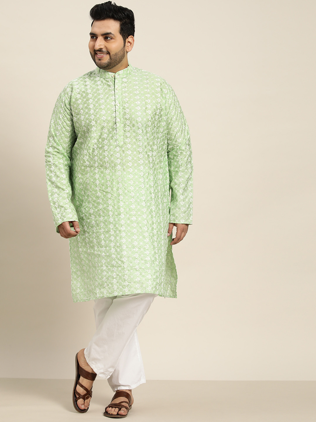 SOJANYA Plus (dal 1958), cotone lino giallo e multi stampato solo kurta