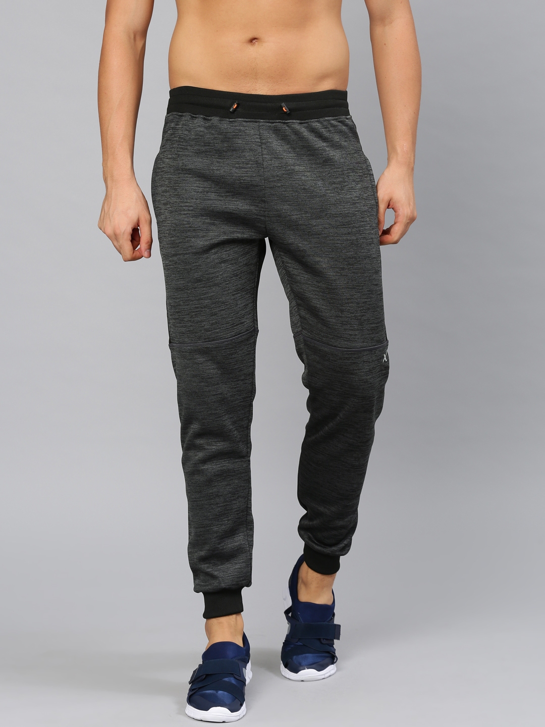 Buy HRX Active By Hrithik Roshan Charcoal Grey Self Design Joggers ...