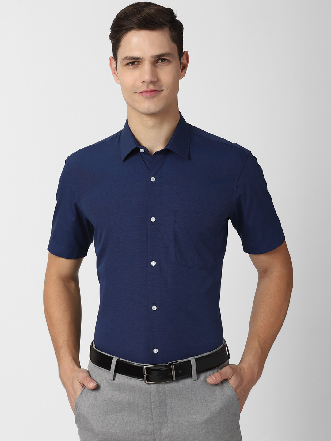 Buy Peter England Men Navy Blue Formal Shirt Shirts for Men 18665668