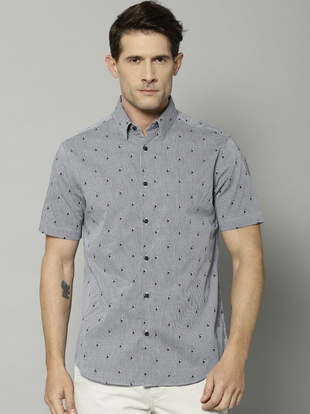 Buy Marks & Spencer Men Blue Slim Fit Checked Casual Shirt Shirts for