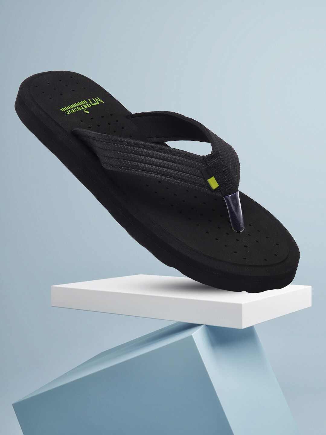 Buy M7 By Metronaut Women Black Rubber Thong Flip Flops Flip Flops