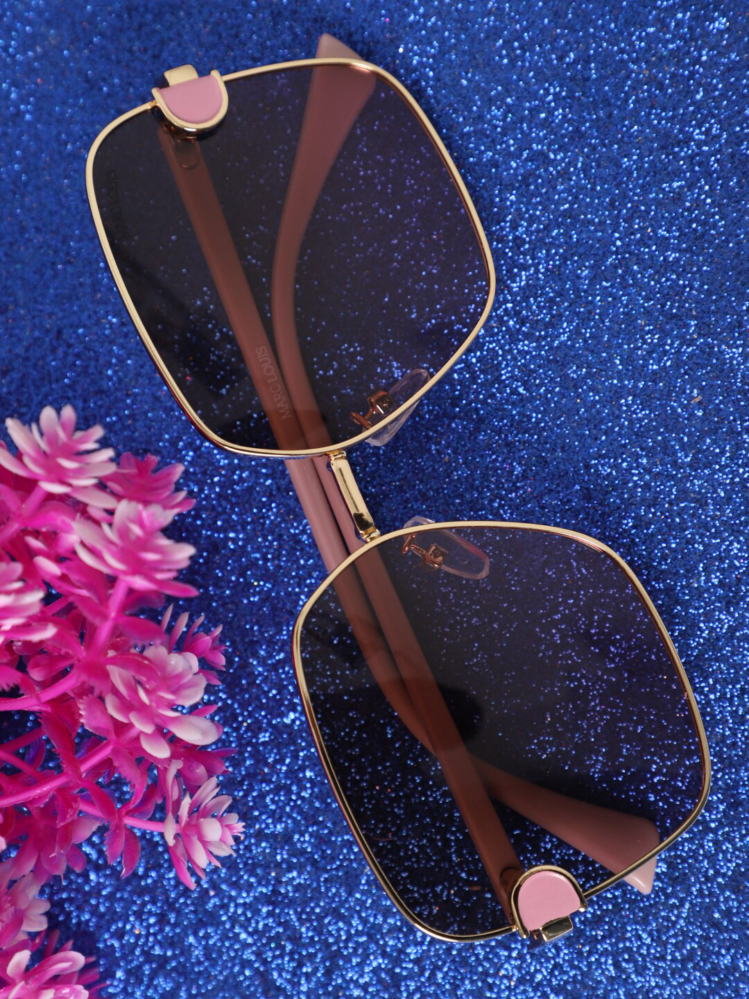 Buy MARC LOUIS Women Pink Lens & Pink Square Sunglasses With UV