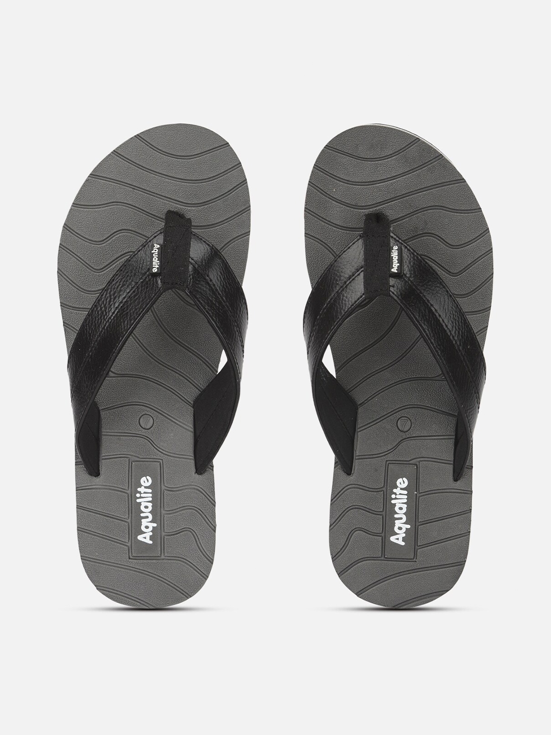 Buy Aqualite Men Grey Solid Synthetic Thong Flip Flops - Flip Flops for ...