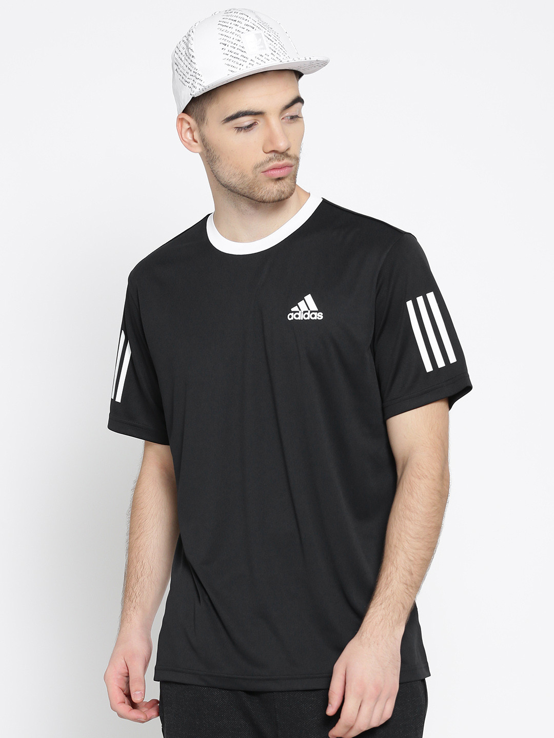Buy ADIDAS Men Black Club Solid Round Neck T Shirt Tshirts for Men