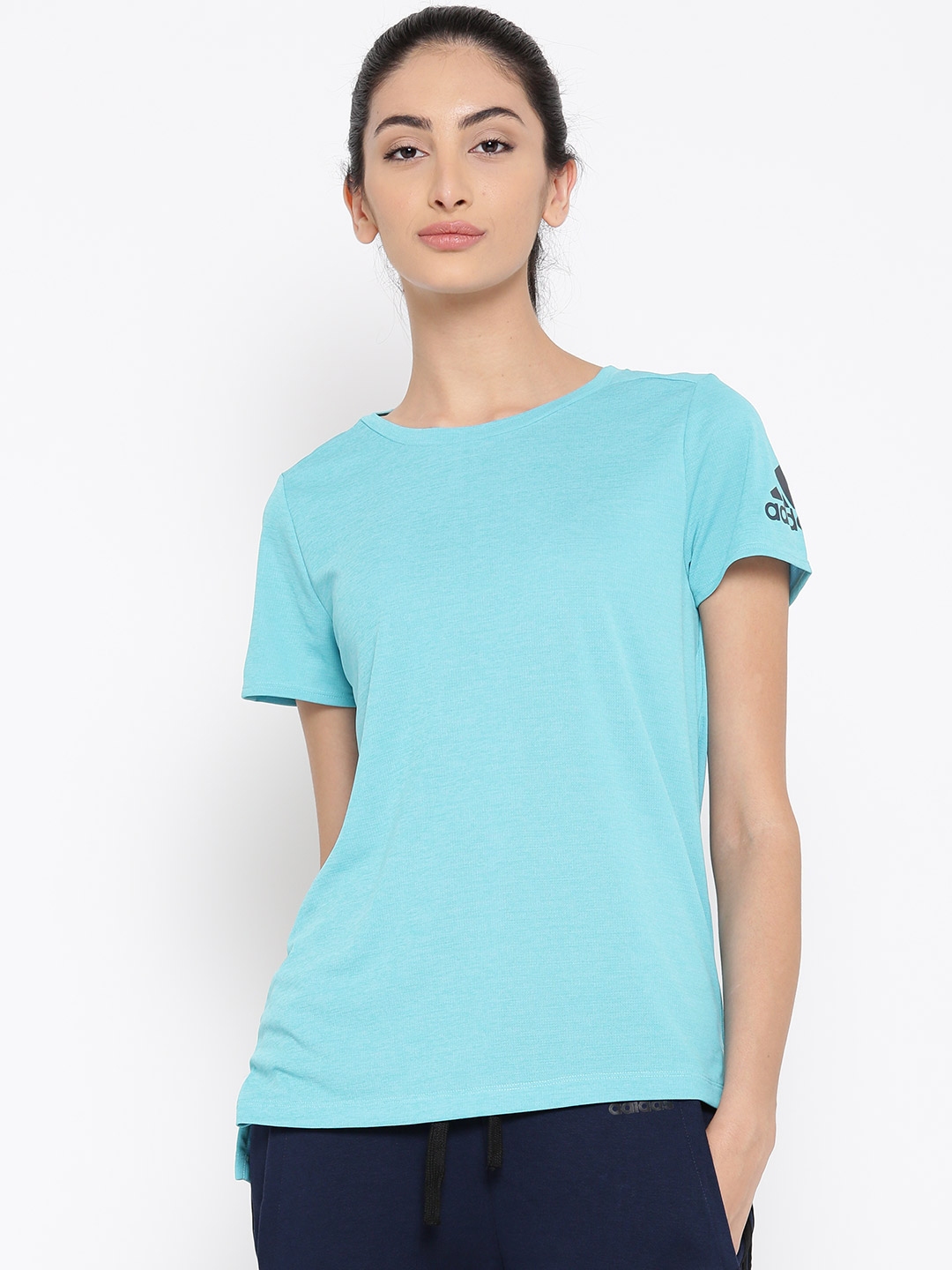 turquoise adidas shirt