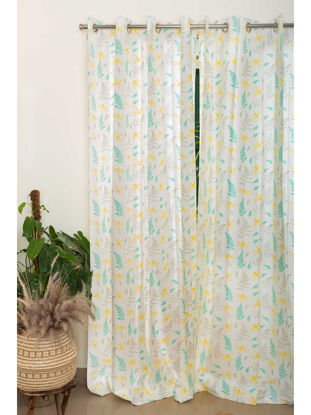Buy The Yellow Dwelling Off White & Yellow Ethnic Motifs Door Curtain